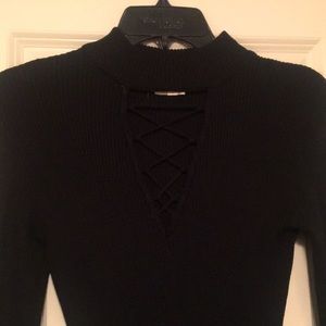 Black bodycon sweater dress M